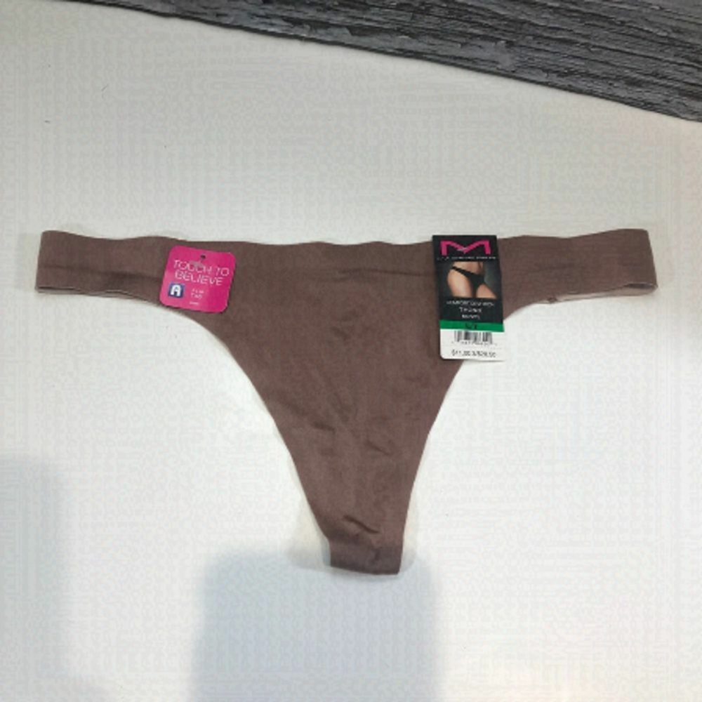 MAIDENFORM Blush Purple Seamless Thong size Large NWT